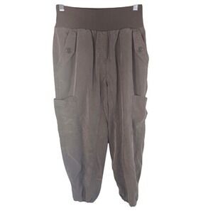 Anthropologie‎ Maeve Cicerone Cupro Cargo Pants Olive Green Size XS Comfy Casual